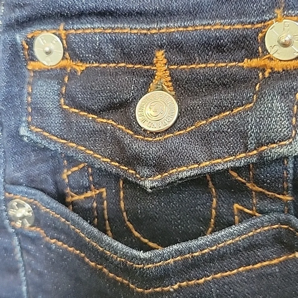 True Religion Ricky Flap Pocket Blue Relaxed Straight Jeans Classic Style